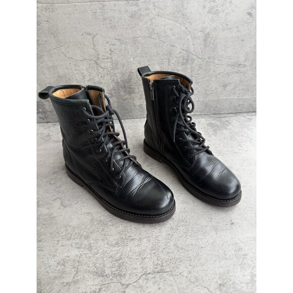 Frye Shoes - $350 FRYE Women’s Discontinued Lace Up Combat Black Leather Ankle Boots Size 6B